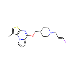 Cc1csc2nc(OCC3CCN(C/C=C/I)CC3)c3cccn3c12 ZINC000064560506