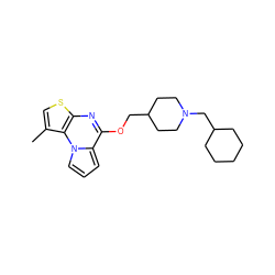 Cc1csc2nc(OCC3CCN(CC4CCCCC4)CC3)c3cccn3c12 ZINC000169329306