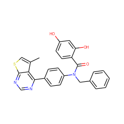 Cc1csc2ncnc(-c3ccc(N(Cc4ccccc4)C(=O)c4ccc(O)cc4O)cc3)c12 ZINC000653763864