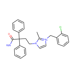 Cc1n(CCC(C(N)=O)(c2ccccc2)c2ccccc2)cc[n+]1Cc1ccccc1Cl ZINC000026752049