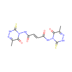 Cc1n[nH]c(=S)n(NC(=O)/C=C/C(=O)Nn2c(=S)[nH]nc(C)c2=O)c1=O ZINC000101681681