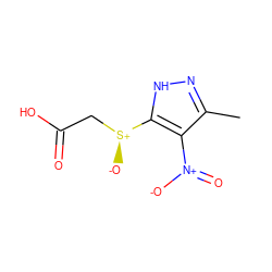 Cc1n[nH]c([S@@+]([O-])CC(=O)O)c1[N+](=O)[O-] ZINC000004243866