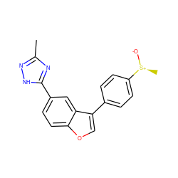 Cc1n[nH]c(-c2ccc3occ(-c4ccc([S@+](C)[O-])cc4)c3c2)n1 ZINC000045298633