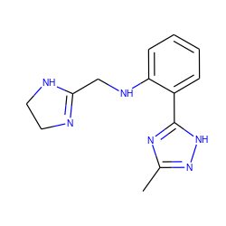 Cc1n[nH]c(-c2ccccc2NCC2=NCCN2)n1 ZINC000013488551