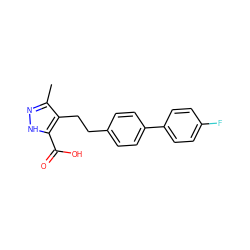 Cc1n[nH]c(C(=O)O)c1CCc1ccc(-c2ccc(F)cc2)cc1 ZINC000095553447