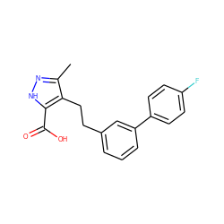 Cc1n[nH]c(C(=O)O)c1CCc1cccc(-c2ccc(F)cc2)c1 ZINC000095553419