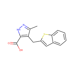 Cc1n[nH]c(C(=O)O)c1Cc1cc2ccccc2s1 ZINC000072317475