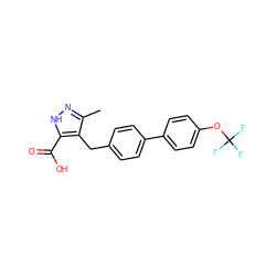 Cc1n[nH]c(C(=O)O)c1Cc1ccc(-c2ccc(OC(F)(F)F)cc2)cc1 ZINC000095553842