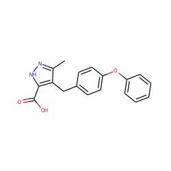 Cc1n[nH]c(C(=O)O)c1Cc1ccc(Oc2ccccc2)cc1 ZINC000095555929