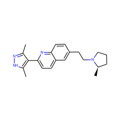 Cc1n[nH]c(C)c1-c1ccc2cc(CCN3CCC[C@H]3C)ccc2n1 ZINC000049035066