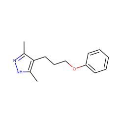 Cc1n[nH]c(C)c1CCCOc1ccccc1 ZINC000002486270