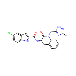 Cc1n[nH]c(CN2C(=O)[C@@H](NC(=O)c3cc4cc(Cl)ccc4[nH]3)Cc3ccccc32)n1 ZINC000013587931