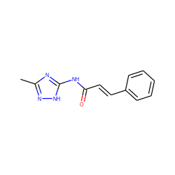 Cc1n[nH]c(NC(=O)/C=C/c2ccccc2)n1 ZINC000005955312