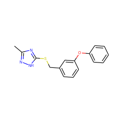 Cc1n[nH]c(SCc2cccc(Oc3ccccc3)c2)n1 ZINC000013118226