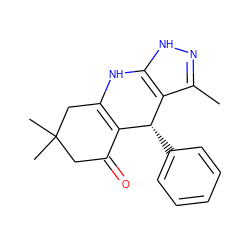 Cc1n[nH]c2c1[C@H](c1ccccc1)C1=C(CC(C)(C)CC1=O)N2 ZINC000017945165