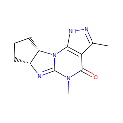 Cc1n[nH]c2c1C(=O)N(C)C1=N[C@@H]3CCC[C@@H]3N12 ZINC000012360736