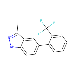 Cc1n[nH]c2ccc(-c3ccccc3C(F)(F)F)cc12 ZINC000169329450