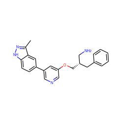 Cc1n[nH]c2ccc(-c3cncc(OC[C@H](CN)Cc4ccccc4)c3)cc12 ZINC000063298260