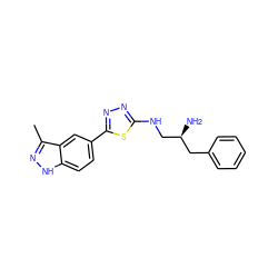 Cc1n[nH]c2ccc(-c3nnc(NC[C@@H](N)Cc4ccccc4)s3)cc12 ZINC000049112066