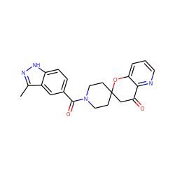 Cc1n[nH]c2ccc(C(=O)N3CCC4(CC3)CC(=O)c3ncccc3O4)cc12 ZINC000049112717