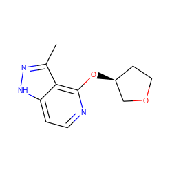 Cc1n[nH]c2ccnc(O[C@H]3CCOC3)c12 ZINC000114773009