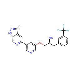 Cc1n[nH]c2cnc(-c3cncc(OC[C@@H](N)Cc4cccc(C(F)(F)F)c4)c3)cc12 ZINC000006718675