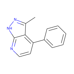 Cc1n[nH]c2nccc(-c3ccccc3)c12 ZINC000042921825