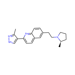 Cc1n[nH]cc1-c1ccc2cc(CCN3CCC[C@H]3C)ccc2n1 ZINC000049089323