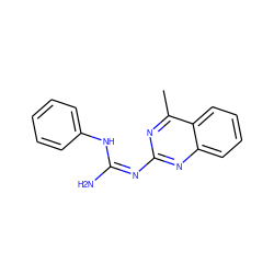 Cc1nc(/N=C(/N)Nc2ccccc2)nc2ccccc12 ZINC000018155842