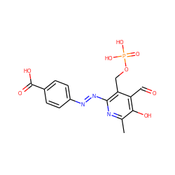 Cc1nc(/N=N/c2ccc(C(=O)O)cc2)c(COP(=O)(O)O)c(C=O)c1O ZINC000004392984