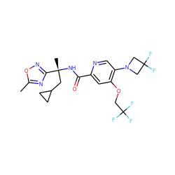 Cc1nc([C@@](C)(CC2CC2)NC(=O)c2cc(OCC(F)(F)F)c(N3CC(F)(F)C3)cn2)no1 ZINC000149239998