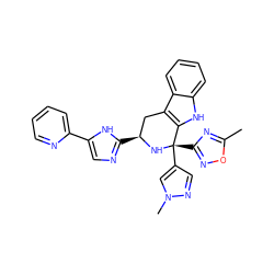 Cc1nc([C@@]2(c3cnn(C)c3)N[C@@H](c3ncc(-c4ccccn4)[nH]3)Cc3c2[nH]c2ccccc32)no1 ZINC000653746428