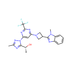 Cc1nc([C@@H](C)O)n(-c2cc(N3CC(c4nc5ccccc5n4C)C3)nc(C(F)(F)F)n2)n1 ZINC000207179696