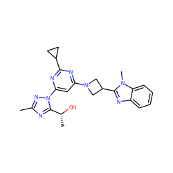 Cc1nc([C@@H](C)O)n(-c2cc(N3CC(c4nc5ccccc5n4C)C3)nc(C3CC3)n2)n1 ZINC000207185269