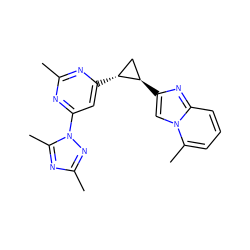 Cc1nc([C@@H]2C[C@H]2c2cn3c(C)cccc3n2)cc(-n2nc(C)nc2C)n1 ZINC000209349738