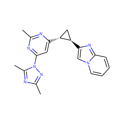 Cc1nc([C@@H]2C[C@H]2c2cn3ccccc3n2)cc(-n2nc(C)nc2C)n1 ZINC000220855969