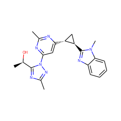 Cc1nc([C@@H]2C[C@H]2c2nc3ccccc3n2C)cc(-n2nc(C)nc2[C@@H](C)O)n1 ZINC000207196999