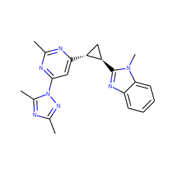 Cc1nc([C@@H]2C[C@H]2c2nc3ccccc3n2C)cc(-n2nc(C)nc2C)n1 ZINC000142975243