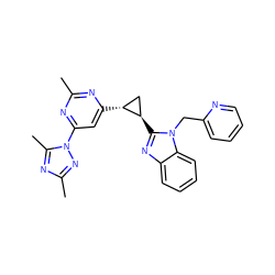 Cc1nc([C@@H]2C[C@H]2c2nc3ccccc3n2Cc2ccccn2)cc(-n2nc(C)nc2C)n1 ZINC000142976571