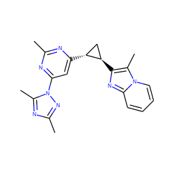 Cc1nc([C@@H]2C[C@H]2c2nc3ccccn3c2C)cc(-n2nc(C)nc2C)n1 ZINC000210009075