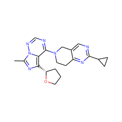 Cc1nc([C@@H]2CCCO2)c2c(N3CCc4nc(C5CC5)ncc4C3)ncnn12 ZINC000169711652