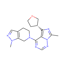 Cc1nc([C@@H]2CCOC2)c2c(N3CCc4cnn(C)c4C3)ncnn12 ZINC000169711810