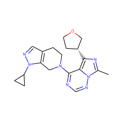 Cc1nc([C@@H]2CCOC2)c2c(N3CCc4cnn(C5CC5)c4C3)ncnn12 ZINC000169711807