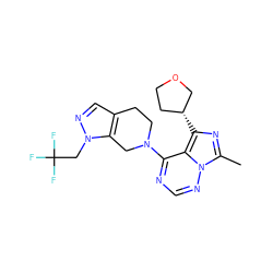 Cc1nc([C@@H]2CCOC2)c2c(N3CCc4cnn(CC(F)(F)F)c4C3)ncnn12 ZINC000169711799