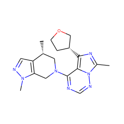 Cc1nc([C@@H]2CCOC2)c2c(N3Cc4c(cnn4C)[C@H](C)C3)ncnn12 ZINC000169711650