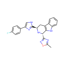 Cc1nc([C@@H]2N[C@@H](c3nc(-c4ccc(F)cc4)c[nH]3)Cc3c2[nH]c2ccccc32)no1 ZINC000043204134