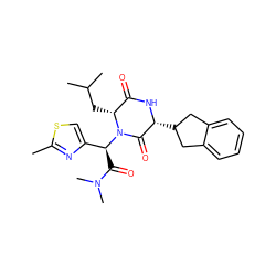 Cc1nc([C@H](C(=O)N(C)C)N2C(=O)[C@@H](C3Cc4ccccc4C3)NC(=O)[C@H]2CC(C)C)cs1 ZINC000029131318