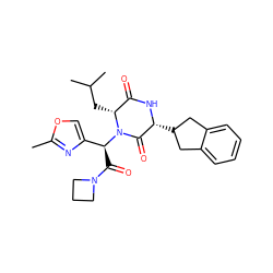 Cc1nc([C@H](C(=O)N2CCC2)N2C(=O)[C@@H](C3Cc4ccccc4C3)NC(=O)[C@H]2CC(C)C)co1 ZINC000029130759