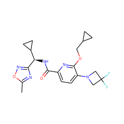 Cc1nc([C@H](NC(=O)c2ccc(N3CC(F)(F)C3)c(OCC3CC3)n2)C2CC2)no1 ZINC000207735531