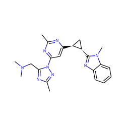 Cc1nc([C@H]2C[C@@H]2c2nc3ccccc3n2C)cc(-n2nc(C)nc2CN(C)C)n1 ZINC000141613632